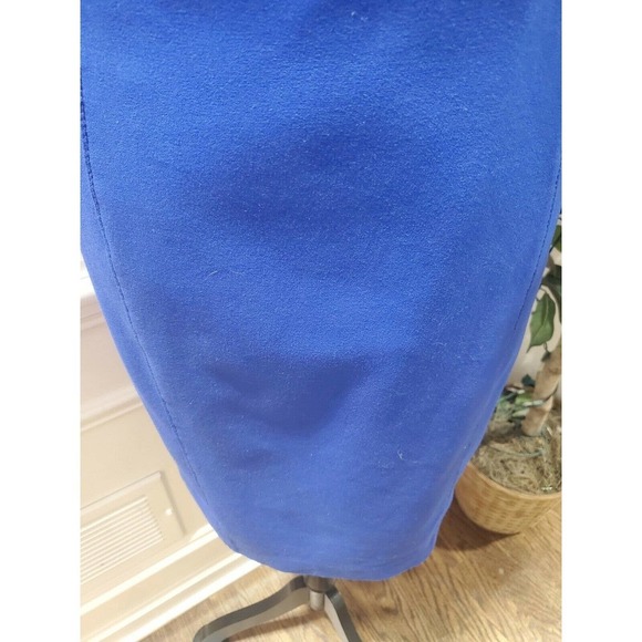 New Directions Women's Blue Polyester Round Neck Sleeveless Knee Length Dress 10 - Picture 4 of 11